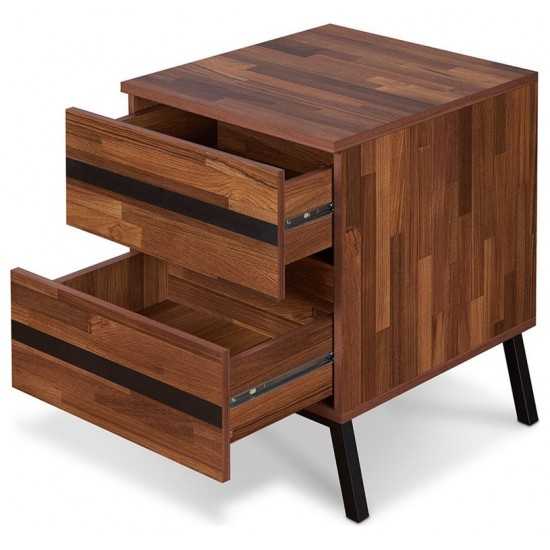 ACME Karine Nightstand/End Table, Walnut & Black