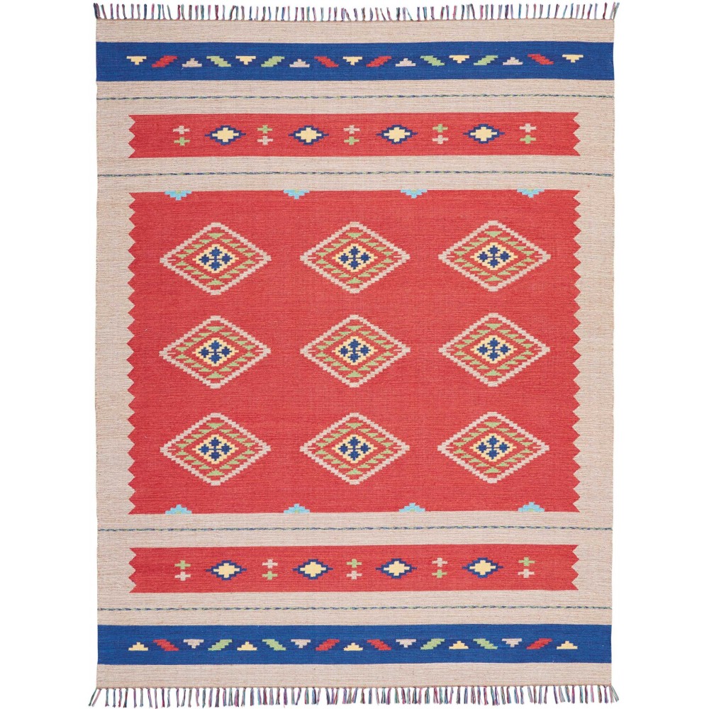 Nourison Baja BAJ02 Area Rug, Red/Beige, 8' x 10'