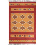 Nourison Baja BAJ02 Area Rug, Yellow/Red, 6'6" x 9'6"