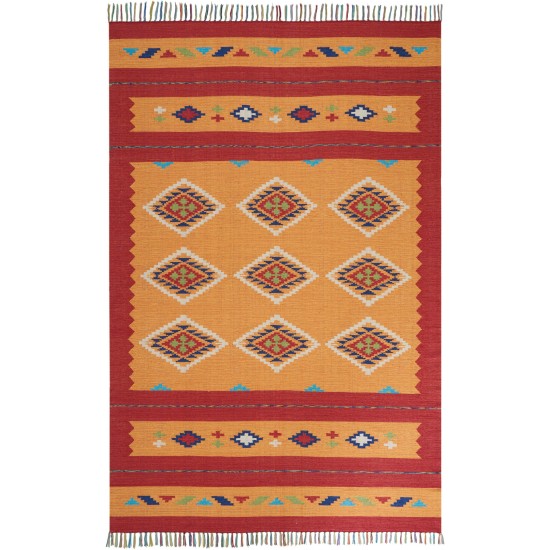 Nourison Baja BAJ02 Area Rug, Yellow/Red, 6'6" x 9'6"