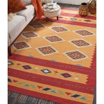 Nourison Baja BAJ02 Area Rug, Yellow/Red, 6'6" x 9'6"