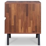 ACME Karine Nightstand/End Table, Walnut & Black