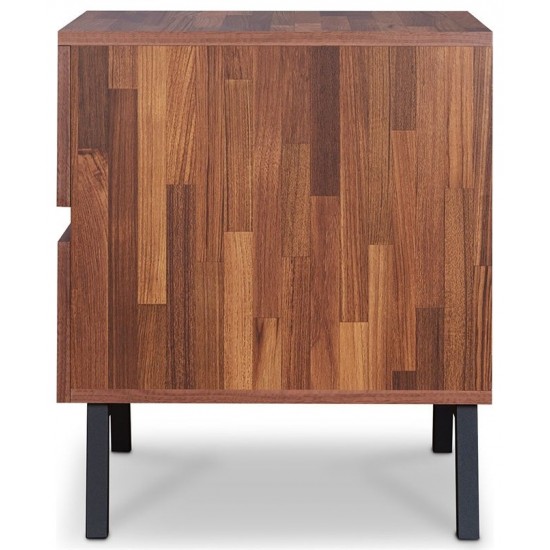 ACME Karine Nightstand/End Table, Walnut & Black