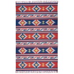 Nourison Baja BAJ03 Area Rug, Blue/Red, 3'6" x 5'6"