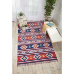 Nourison Baja BAJ03 Area Rug, Blue/Red, 3'6" x 5'6"