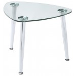 ACME Phlox End Table, Chrome & Clear Glass