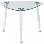 ACME Phlox End Table, Chrome & Clear Glass