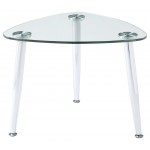 ACME Phlox End Table, Chrome & Clear Glass