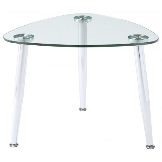 ACME Phlox End Table, Chrome & Clear Glass