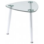 ACME Phlox End Table, Chrome & Clear Glass