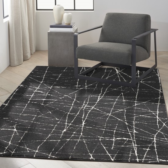 Calvin Klein Ck023 Balance BLN02 Area Rug, Black/Ivory, 3'11" x 5'11"