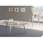 ACME Phlox End Table, Chrome & Clear Glass