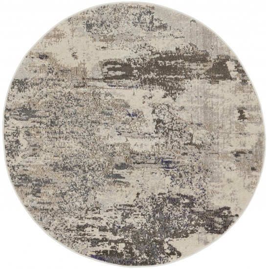 Nourison Celestial CES02 Area Rug, Ivory/Grey, 4' x Round