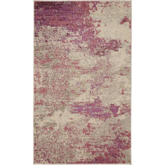 Nourison Celestial CES02 Area Rug, Ivory/Pink, 3' x 5'