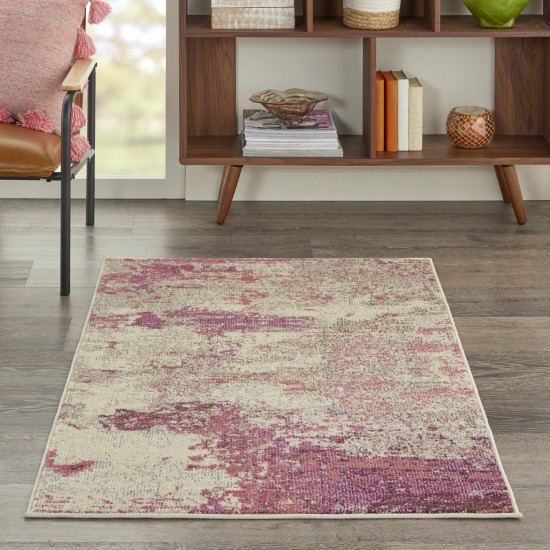 Nourison Celestial CES02 Area Rug, Ivory/Pink, 3' x 5'