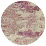 Nourison Celestial CES02 Area Rug, Ivory/Pink, 5'3" x Round