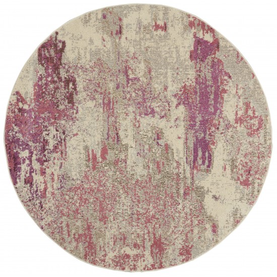 Nourison Celestial CES02 Area Rug, Ivory/Pink, 7'10" x Round