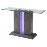 ACME Bernice Sofa Table, Gray Oak & Clear Glass