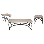 ACME Scilla 3Pc Pack Coffee/End Set, Gray Oak & Black