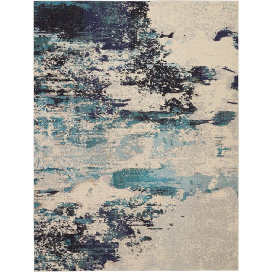 Nourison Celestial CES02 Area Rug, Ivory/Teal Blue, 7'10" x 10'6"