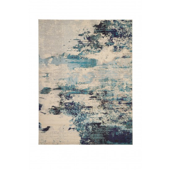 Nourison Celestial CES02 Area Rug, Ivory/Teal Blue, 9' x 12'