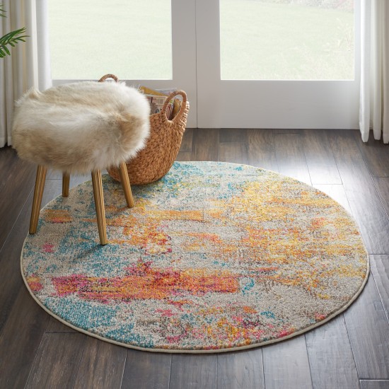 Nourison Celestial CES02 Area Rug, Sealife, 4' x Round