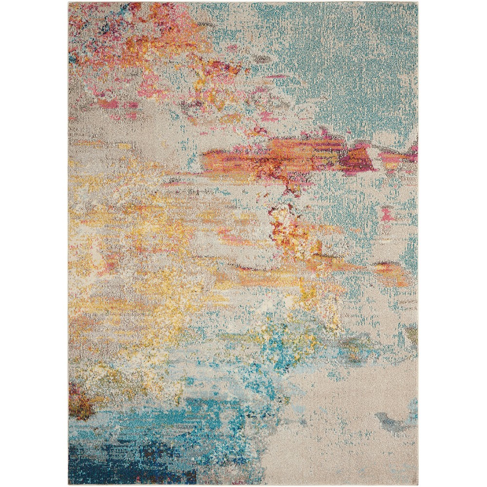 Nourison Celestial CES02 Area Rug, Sealife, 5'3" x 7'3"