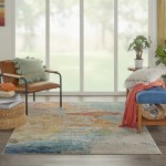 Nourison Celestial CES02 Area Rug, Sealife, 5'3" x 7'3"