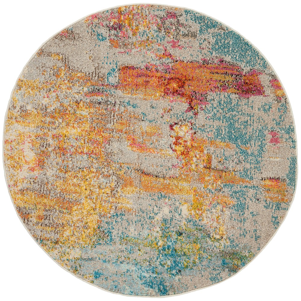 Nourison Celestial CES02 Area Rug, Sealife, 5'3" x Round