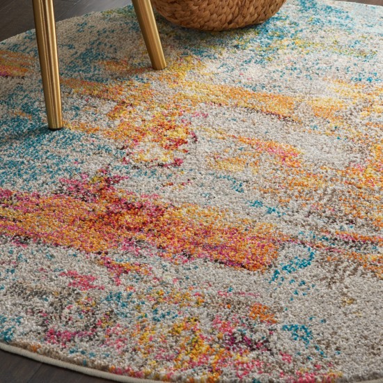 Nourison Celestial CES02 Area Rug, Sealife, 5'3" x Round