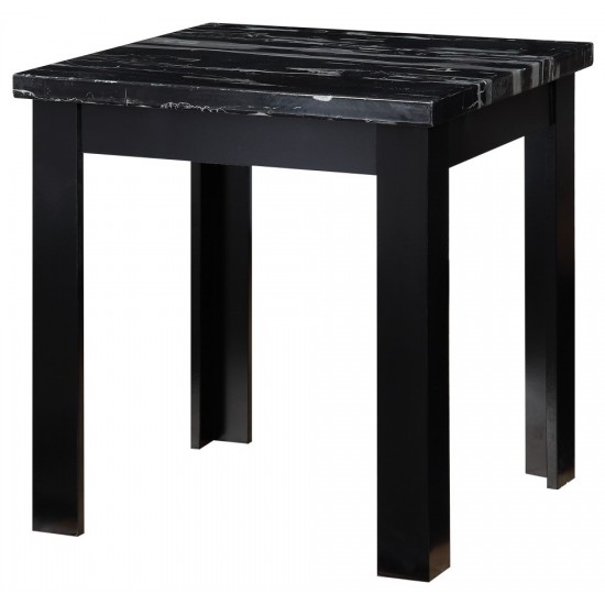 ACME Blythe 3Pc Pack Coffee/End Table Set, Faux Marble & Black