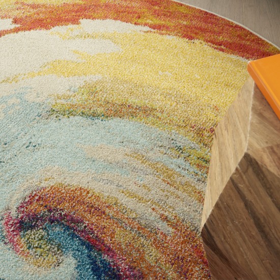 Nourison Celestial CES07 Area Rug, Wave, 4' x Round