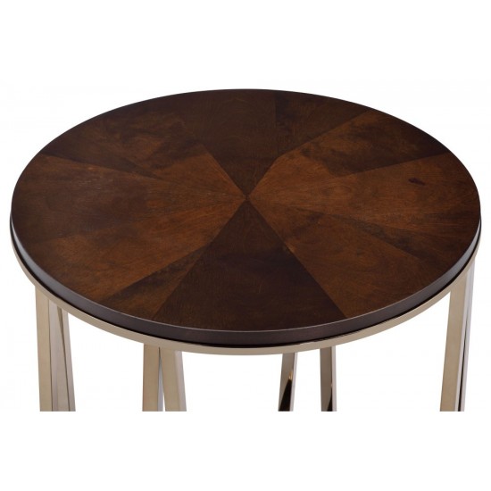 ACME Novus End Table, Walnut & Champagne