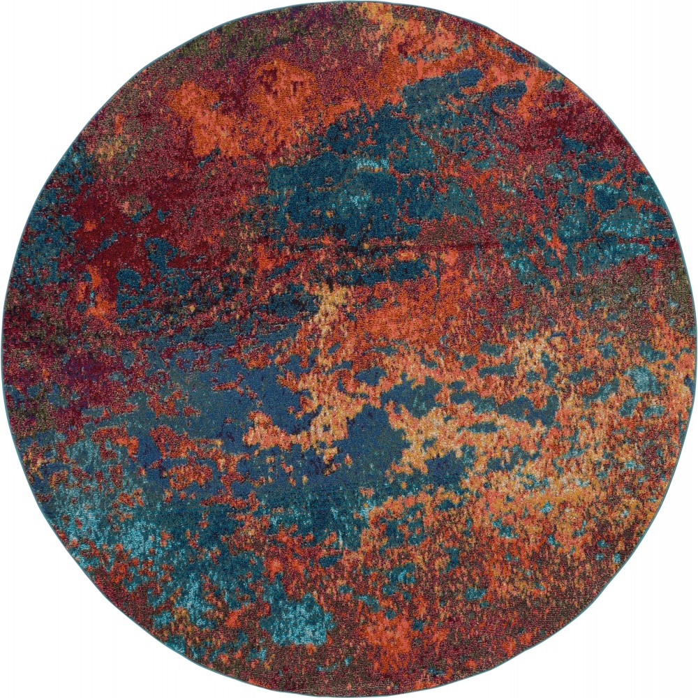 Nourison Celestial CES08 Area Rug, Atlantic, 7'10" x Round Nourison Celestial CES08 Area Rug, Atlantic, 7'10" x Round