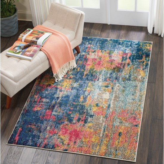 Nourison Celestial CES09 Area Rug, Blue/Yellow, 3'11" x 5'11"