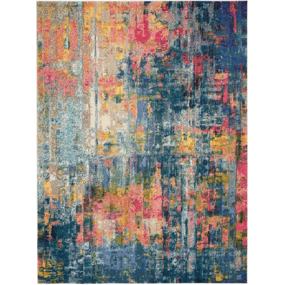 Nourison Celestial CES09 Area Rug, Blue/Yellow, 7'10" x 10'6"