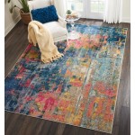 Nourison Celestial CES09 Area Rug, Blue/Yellow, 7'10" x 10'6"