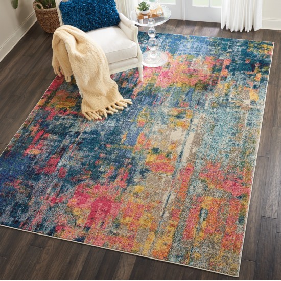 Nourison Celestial CES09 Area Rug, Blue/Yellow, 7'10" x 10'6"