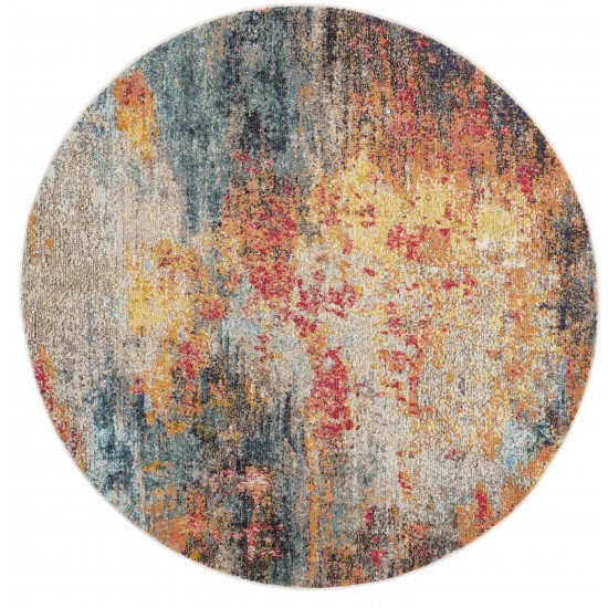 Nourison Celestial CES15 Area Rug, Multicolor, 4' x Round