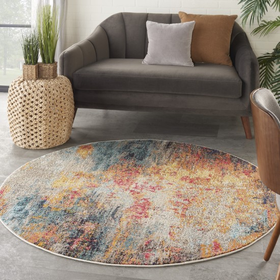 Nourison Celestial CES15 Area Rug, Multicolor, 4' x Round