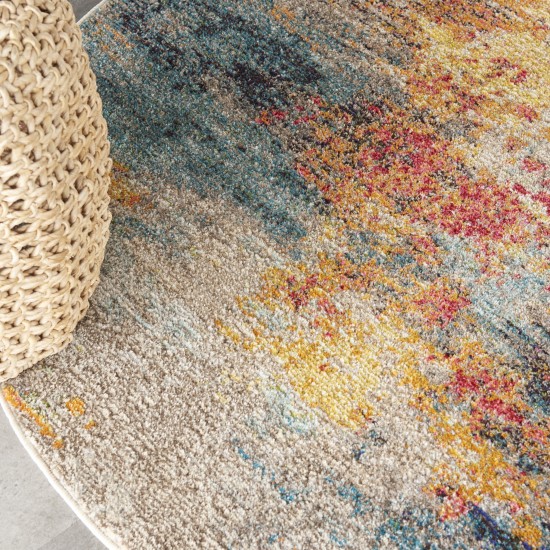 Nourison Celestial CES15 Area Rug, Multicolor, 4' x Round
