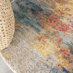 Nourison Celestial CES15 Area Rug, Multicolor, 5'3" x Round