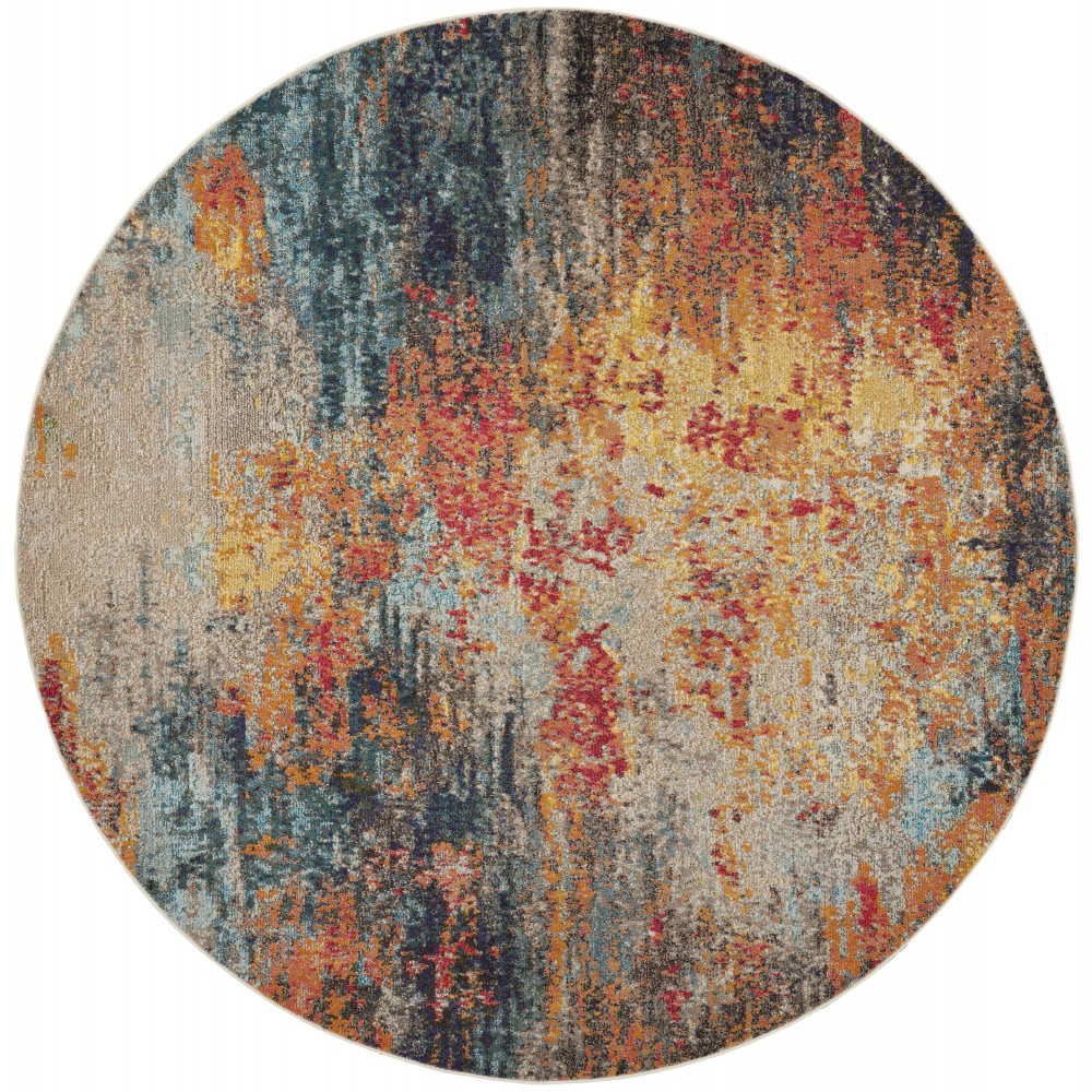 Nourison Celestial CES15 Area Rug, Multicolor, 7'10" x Round Nourison Celestial CES15 Area Rug, Multicolor, 7'10" x Round
