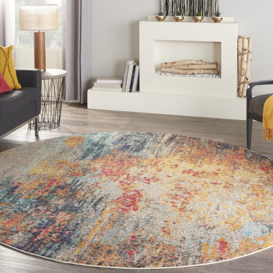 Nourison Celestial CES15 Area Rug, Multicolor, 7'10" x Round