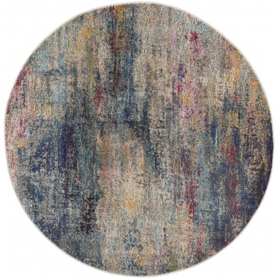 Nourison Celestial CES16 Area Rug, Multicolor, 4' x Round