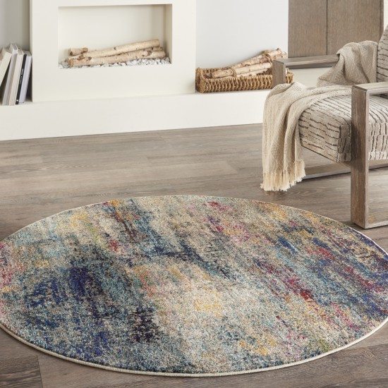 Nourison Celestial CES16 Area Rug, Multicolor, 4' x Round