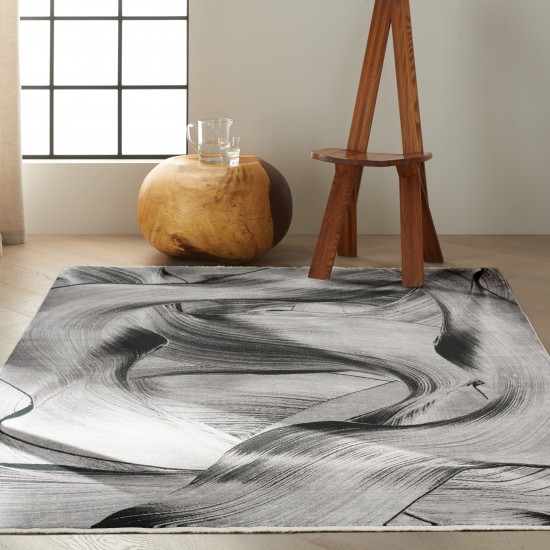 Calvin Klein Balian CK53 Area Rug, Grey/Black, 5'3" x 7'3"