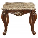 ACME Shalisa End Table, Marble & Walnut