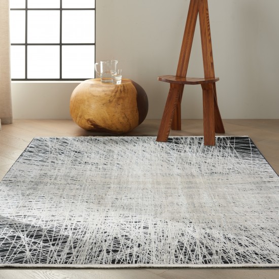 Calvin Klein Balian CK55 Area Rug, Black/Silver, 5'3" x 7'3"