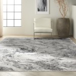 Calvin Klein Balian CK56 Area Rug, Silver/Black, 10' x 13'2"